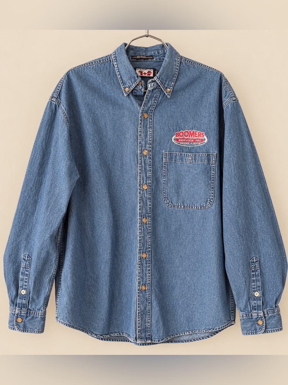 90s Vintage Denim Boomers Button Down L